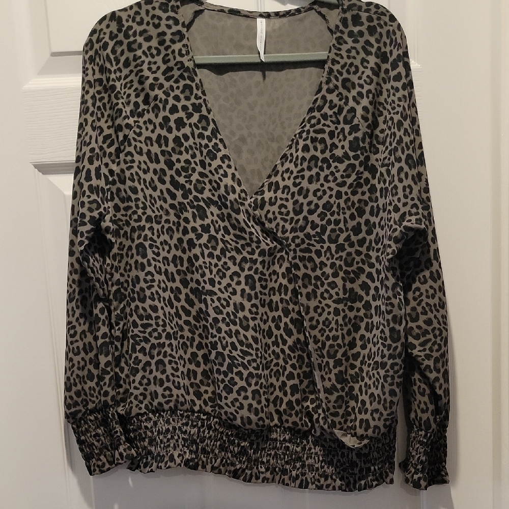 Grayson Threads Animal Print V-Neck Blouse